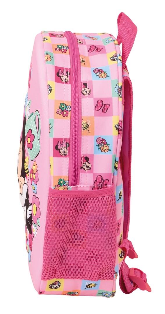 Mochila infantil 3D da Minnie Mouse com porta-garrafa e alças acolchoadas, rosa. 3/3