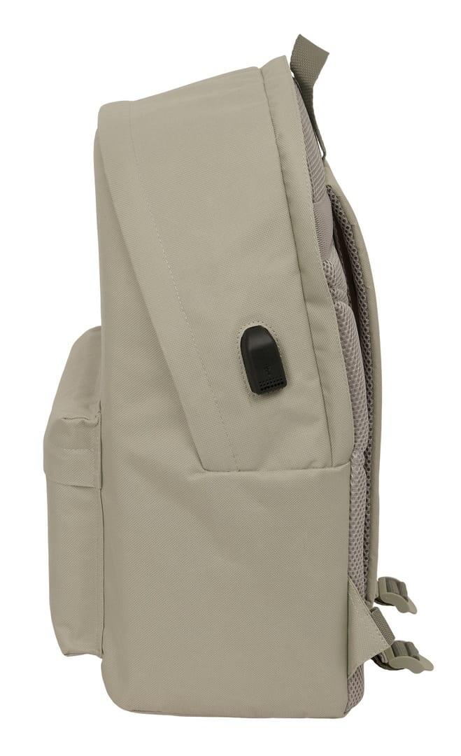 Mochila Spagnolo Taupe para Adultos, para Laptop de 15,6", com USB, Bege 3/6