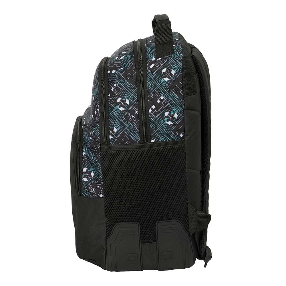 Sac à dos scolaire Minecraft pour enfants, 42 cm, adaptable aux trolleys, noir 3/3