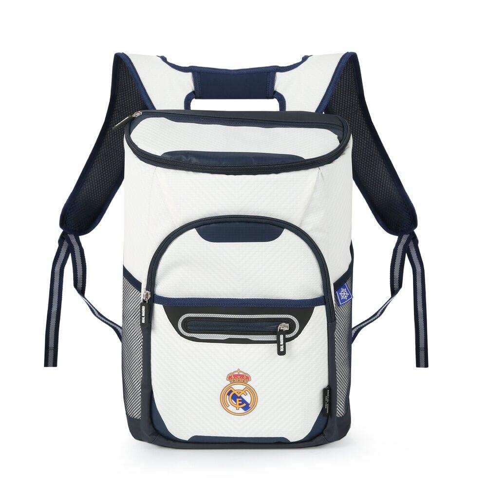 Mochila Térmica Adultos Real Madrid Ripstop con Bolsillo Frontal Blanca 3/4
