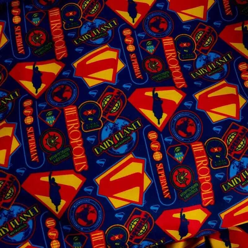 Sac à dos enfant Superman en nylon avec bretelles réglables, 43 cm, bleu et 5/7