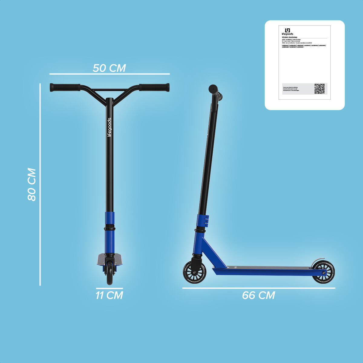 Stuntstep Fly X - 100mm - 100kg - zwart/blauw 3/3