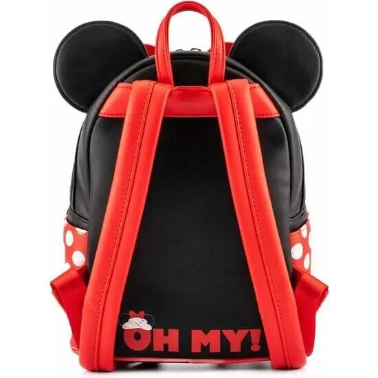 Mochila infantil Minnie Mouse Cupcake com zíper e detalhes em 3D, preta e 6/6