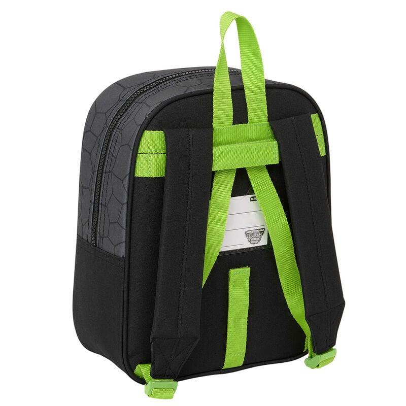 Mochila infantil Tartarugas Ninja, adaptável a carrinho, preta e verde. 2/2