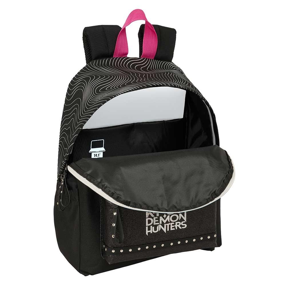Mochila K-Pop Demon Hunters para laptop de 14,1" com bolso - Preta 4/4