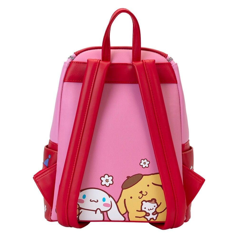 Mochila infantil Hello Kitty e Amigos em couro vegano com zíper rosa 3/3
