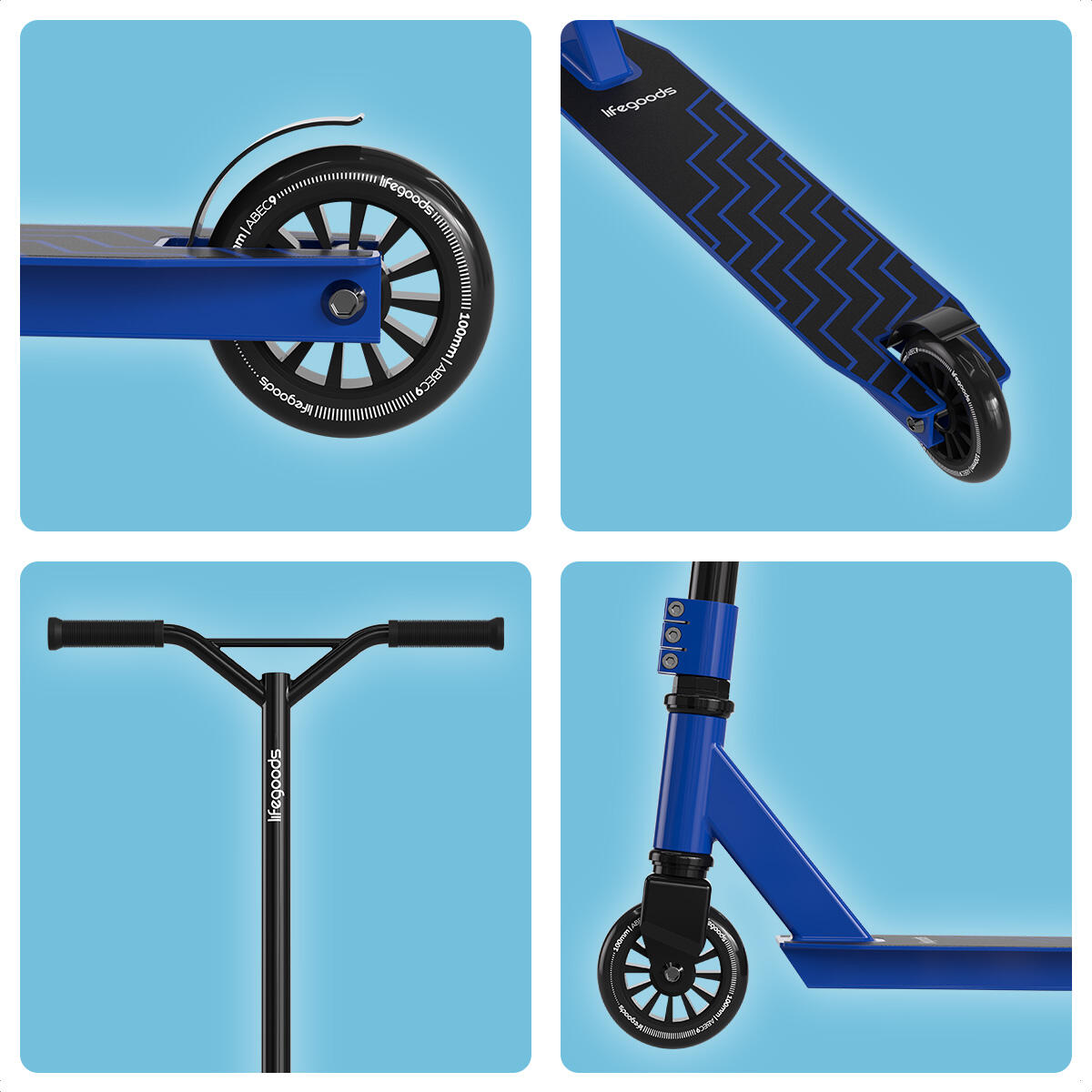 Stuntstep Fly X - 100mm - 100kg - zwart/blauw 2/3