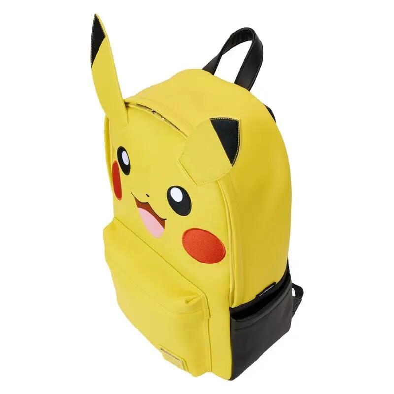 Mochila infantil Pikachu Pokémon em nylon com bolso frontal amarelo 3/4