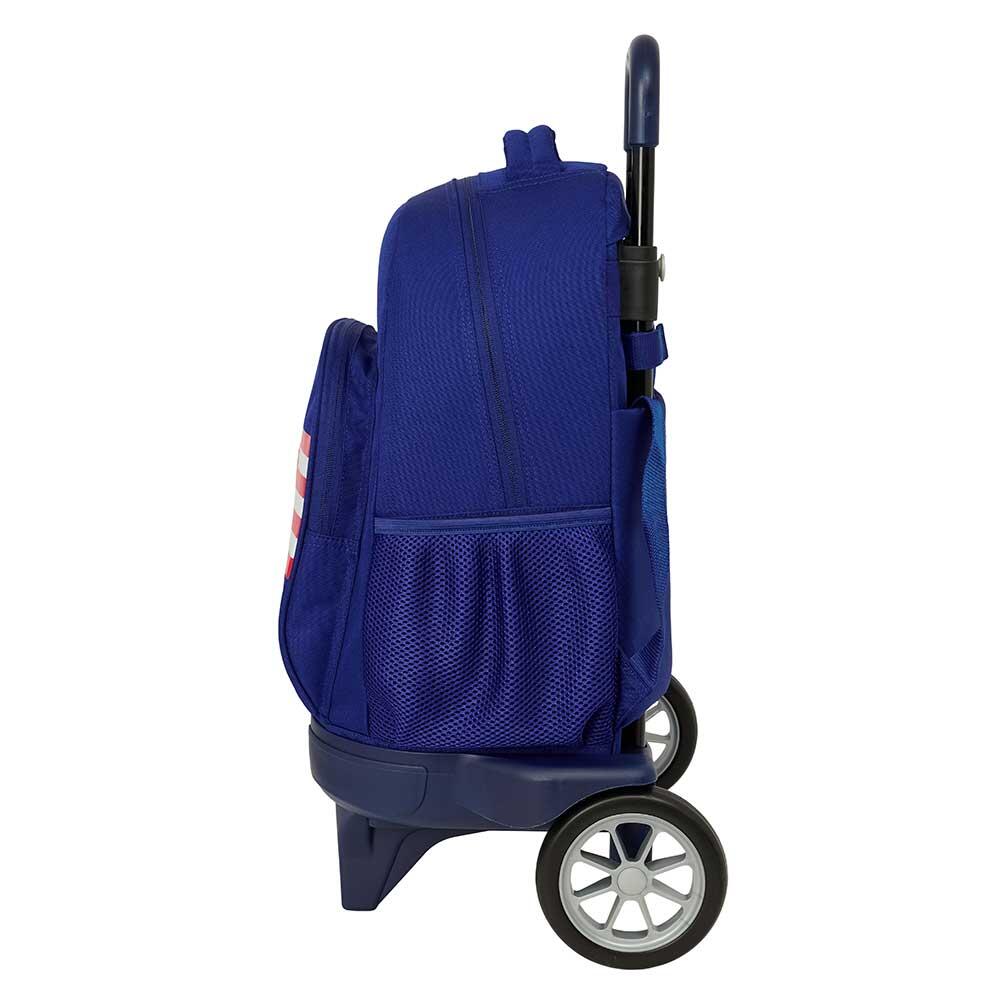 Mochila escolar infantil do Atlético de Madrid com rodas, azul marinho 3/3