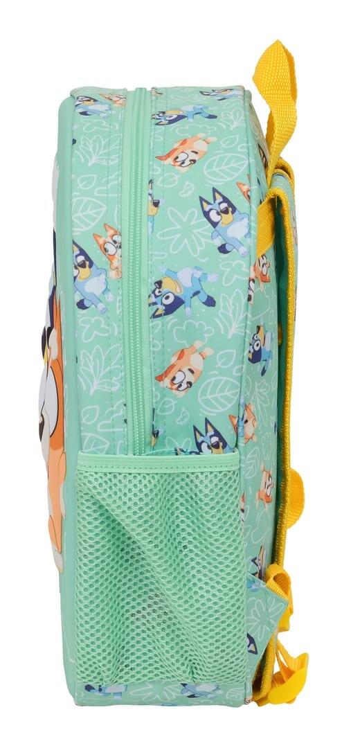 Mochila infantil Bluey 3D com porta-garrafa e alças acolchoadas, verde menta 3/3