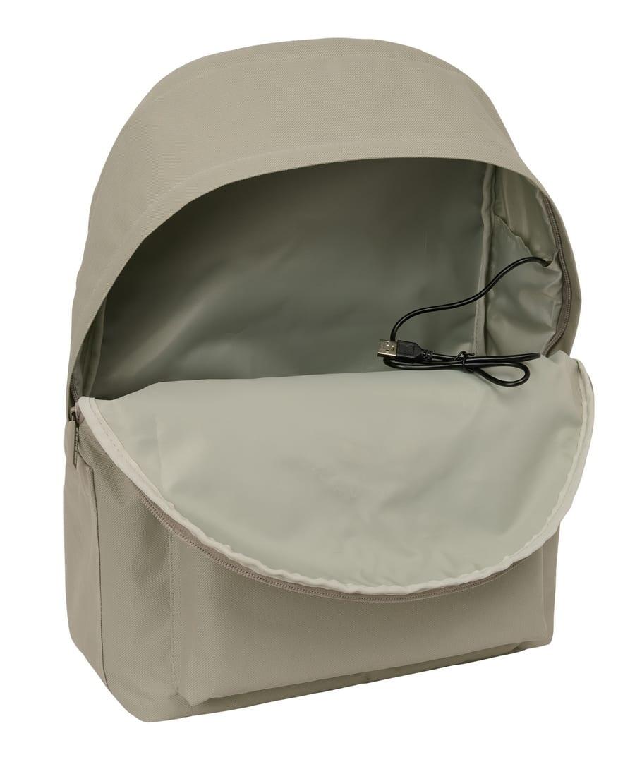 Mochila Spagnolo Taupe para Adultos, para Laptop de 15,6", com USB, Bege 5/6