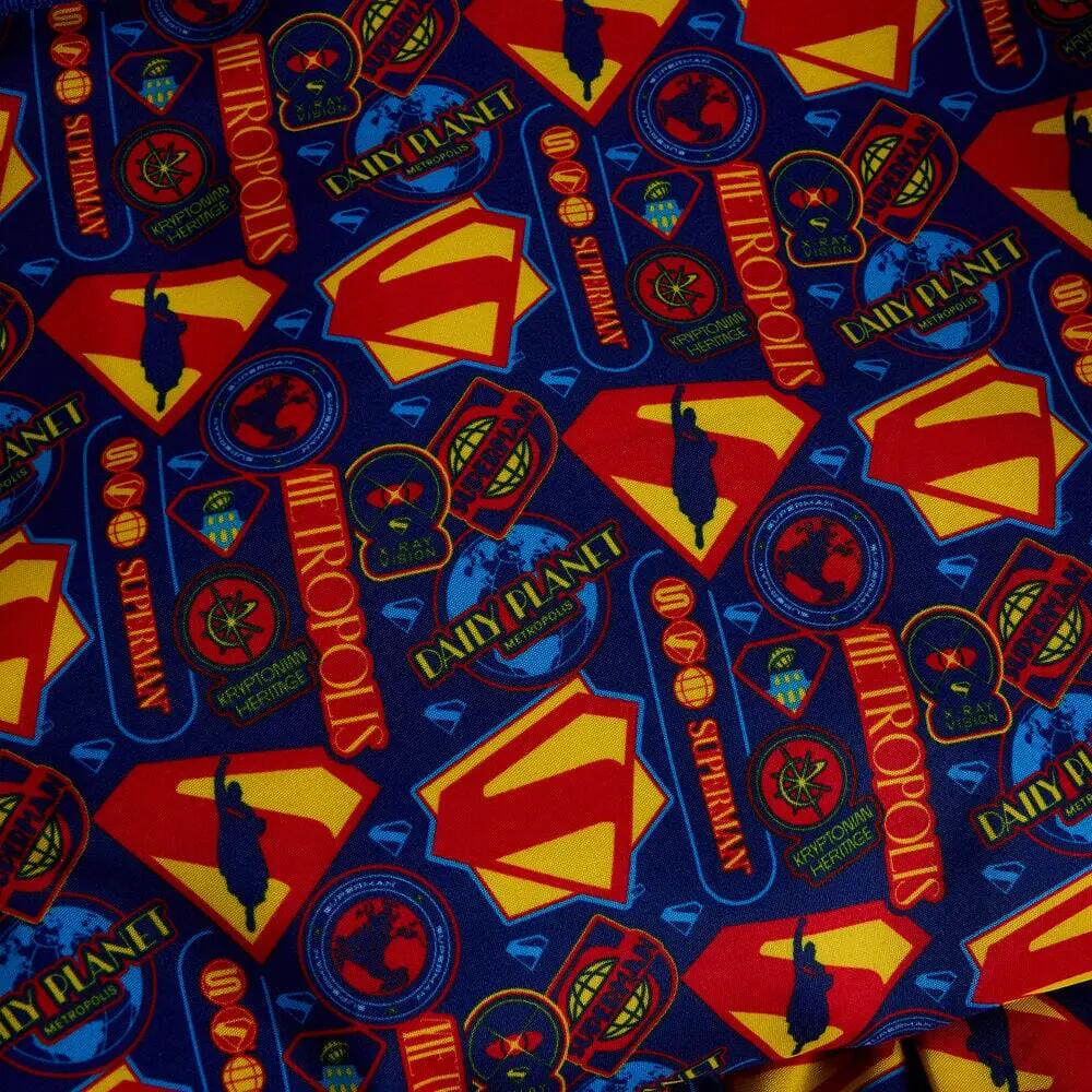 Sac à dos enfant Superman en nylon avec bretelles réglables, 43 cm, bleu et 7/7