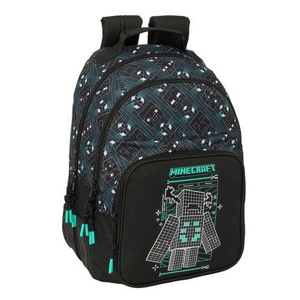 Sac à dos scolaire Minecraft pour enfants avec roulettes et porte-bouteille