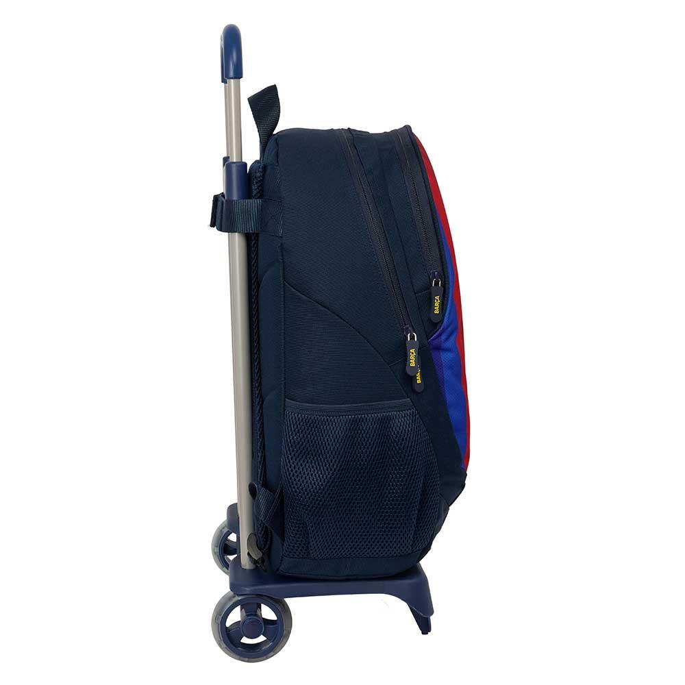 Mochila escolar infantil FC Barcelona com rodinhas e porta-garrafa - Azul 3/3