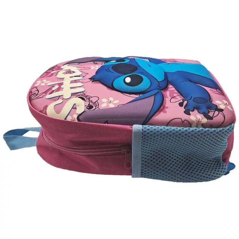 Mochila Infantil 3D Stitch 30 cm Rosa y Azul con Asas Ajustables 3/6