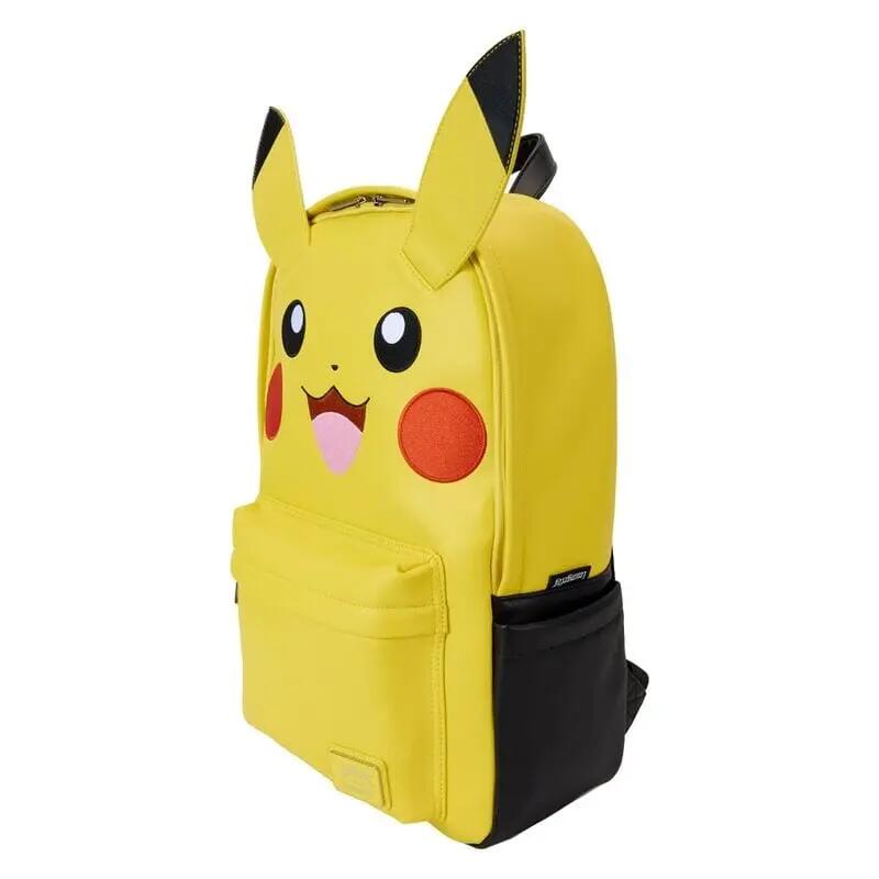 Mochila infantil Pikachu Pokémon em nylon com bolso frontal amarelo 2/4