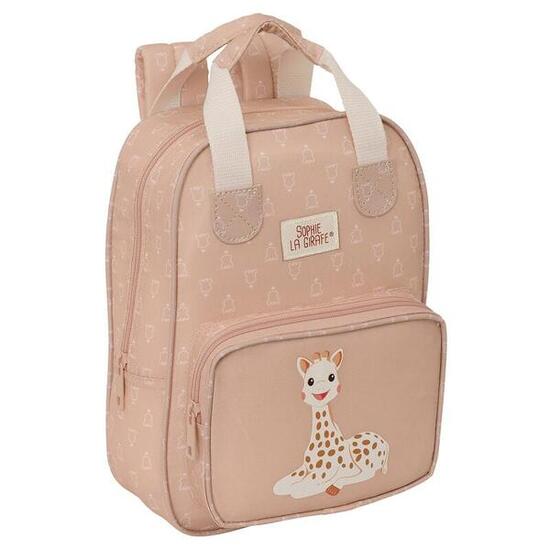 Sac à dos enfant Sophie la Girafe avec poche avant et bretelles réglables, beige
