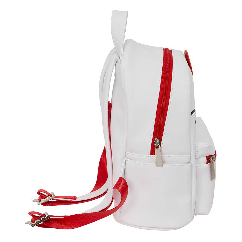 Mochila infantil Hello Kitty mini com bolso frontal e alças ajustáveis, branca. 3/3