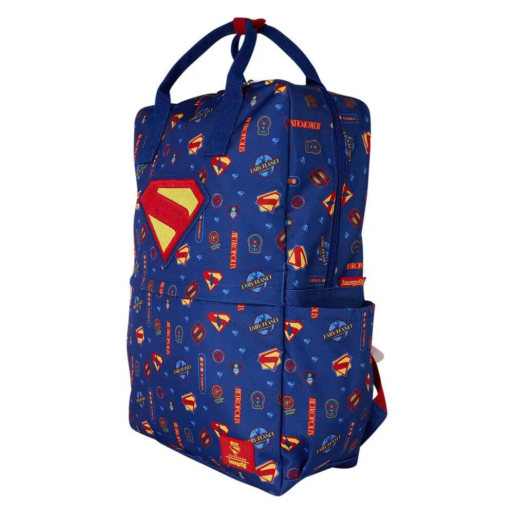 Sac à dos enfant Superman en nylon avec bretelles réglables, 43 cm, bleu et 6/7