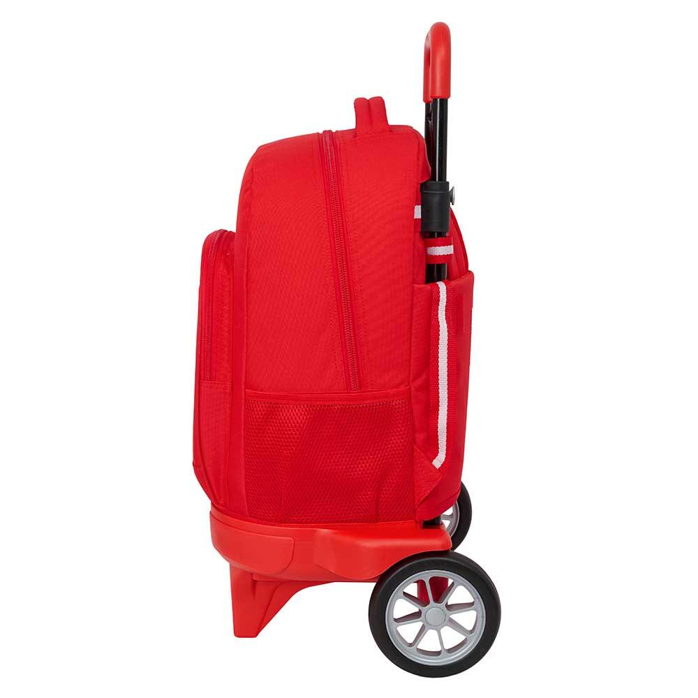 Mochila escolar infantil do Sevilla FC com rodas e bolso frontal (vermelha) 3/3