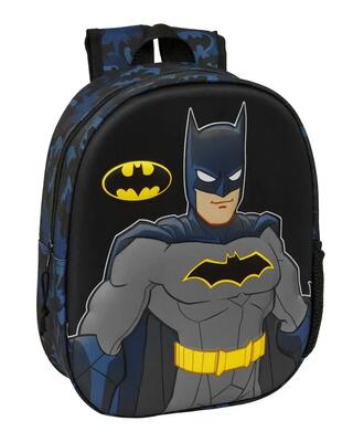 Zaino 3D di Batman per bambini con portaborraccia e spallacci imbottiti - Blu