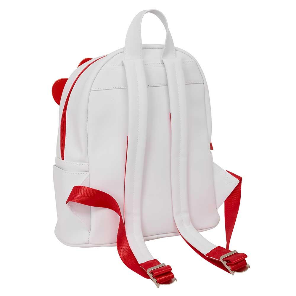 Mochila infantil Hello Kitty mini com bolso frontal e alças ajustáveis, branca. 2/3
