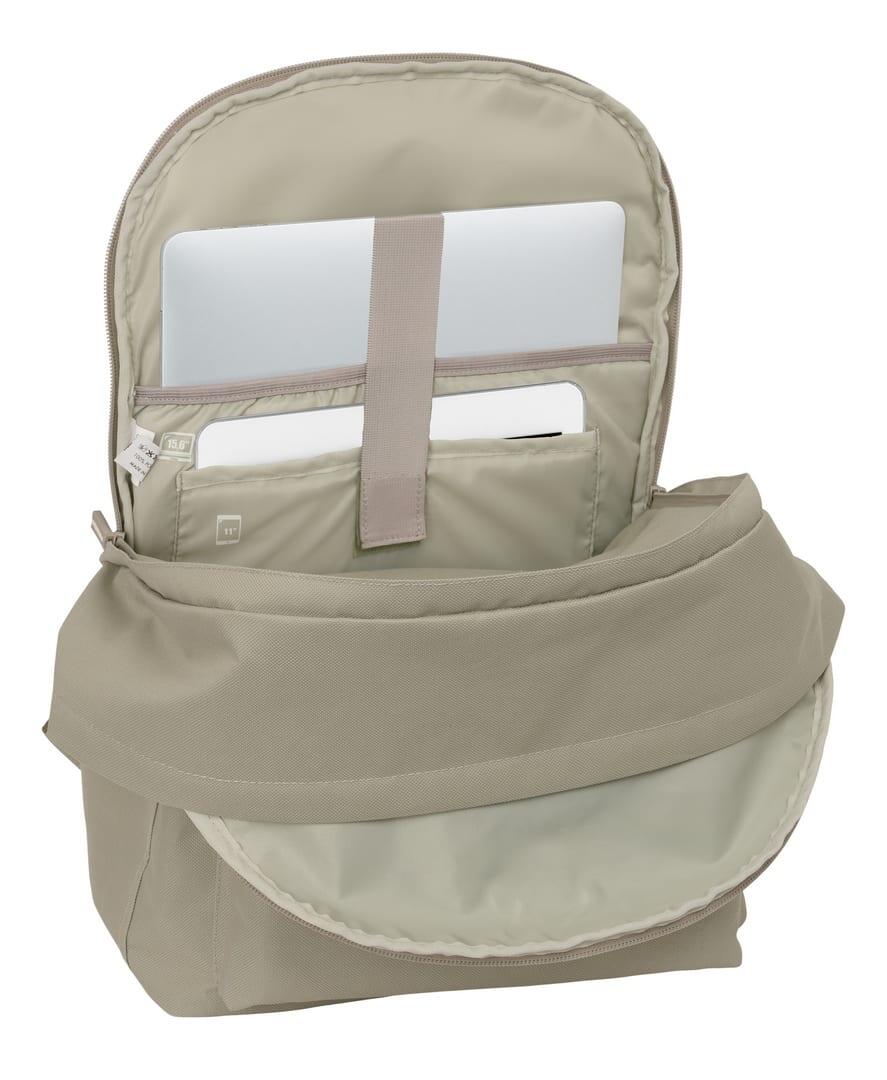 Mochila Spagnolo Taupe para Adultos, para Laptop de 15,6", com USB, Bege 6/6