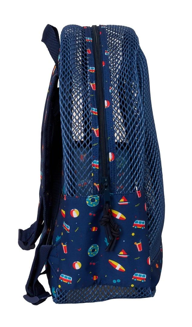 Mochila Anti-Arena Infantil Surf de Rejilla con Cremallera Azul Marino 3/3