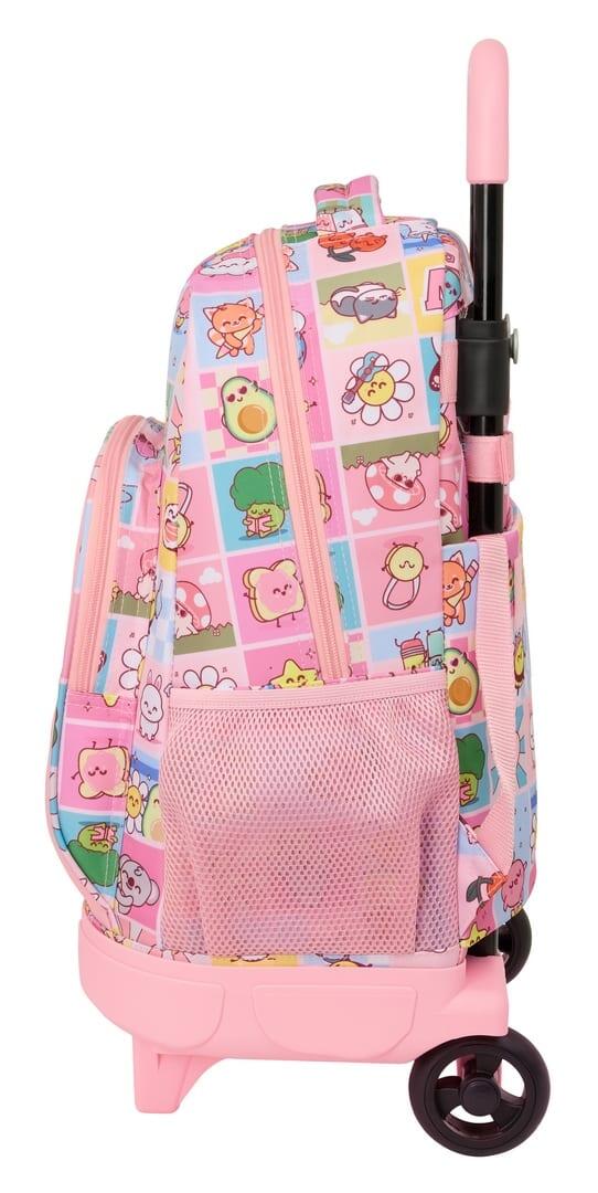 Mochila escolar infantil Mr. Wonderful com rodinhas e bolso frontal, rosa. 3/3