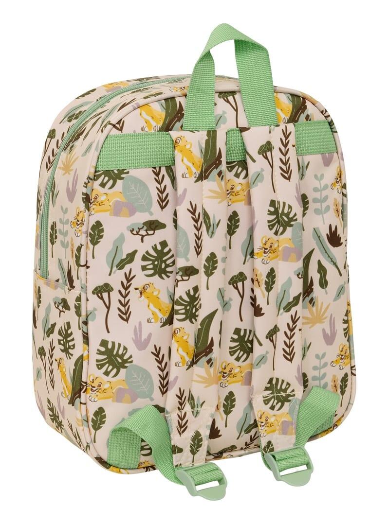 Mochila infantil 3D do Rei Leão com zíper, bege e verde. 2/3