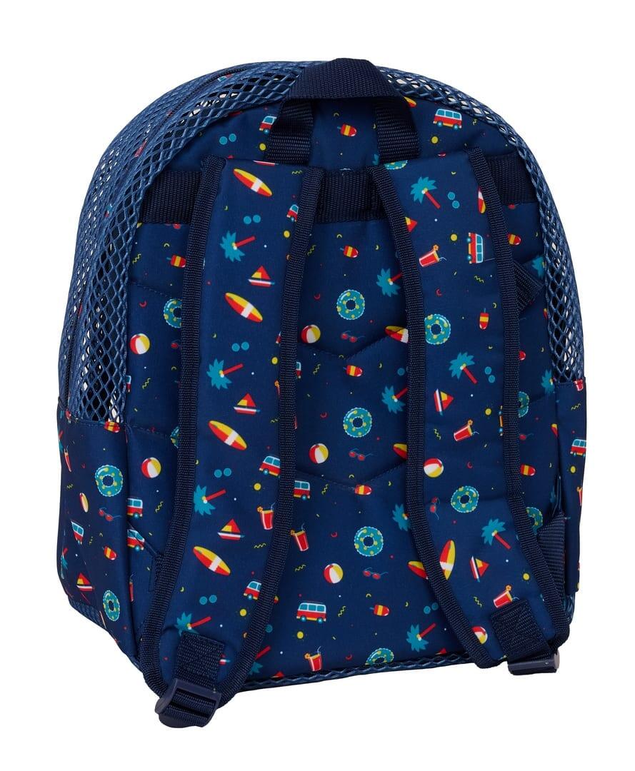 Mochila Anti-Arena Infantil Surf de Rejilla con Cremallera Azul Marino 2/3