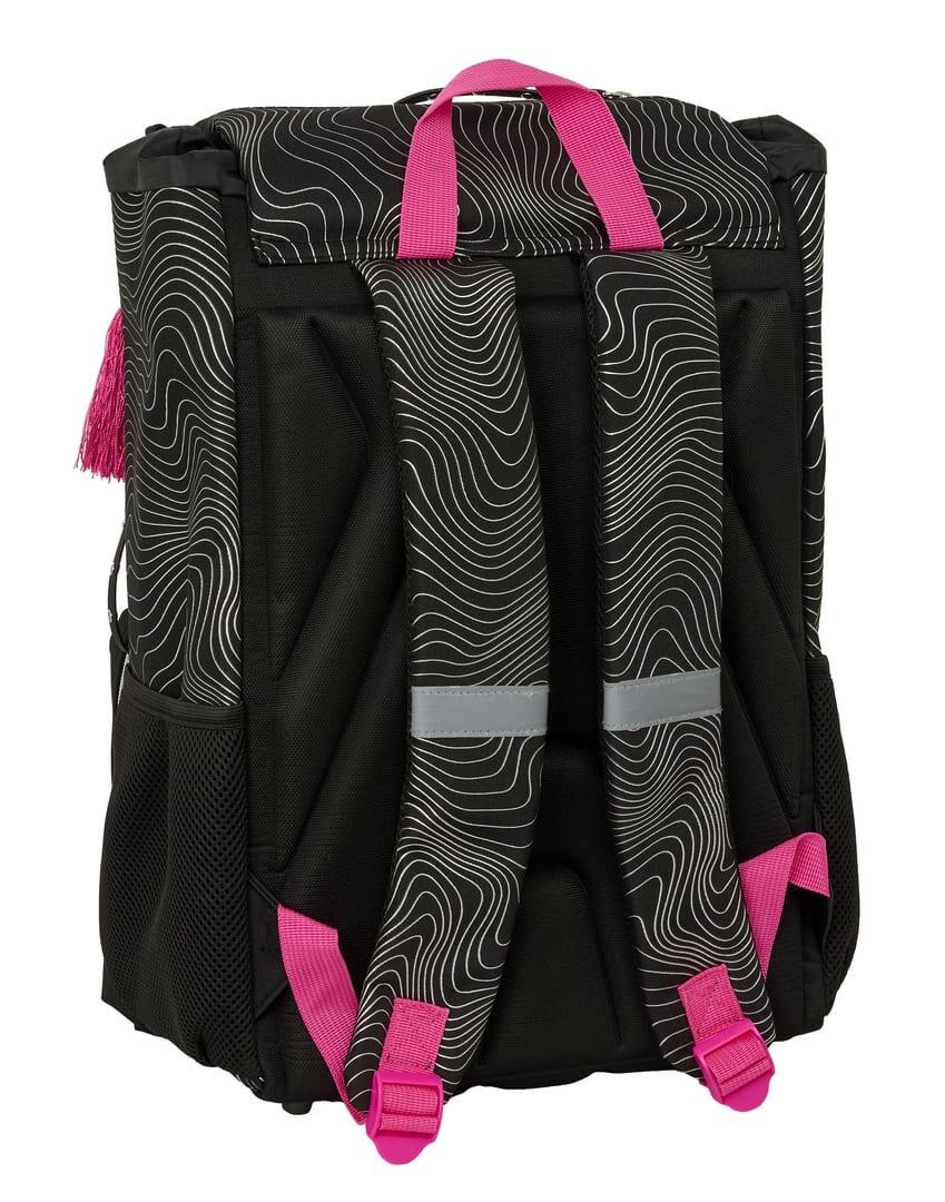 Mochila Extensible Infantil K-Pop Demon Hunters con Bolsillo Frontal Negra 2/3