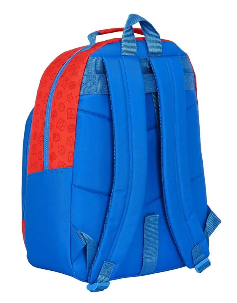Zaino scolastico per bambini di Super Mario, adattabile al trolley con tasca 2/4