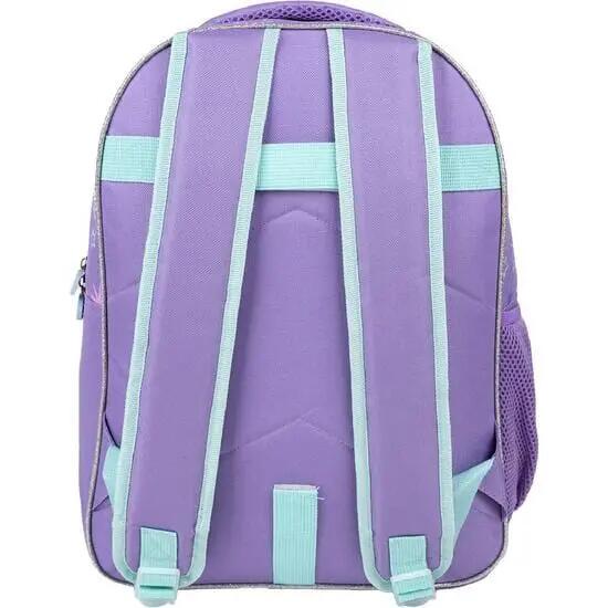 Mochila escolar infantil Frozen com costas acolchoadas e porta-garrafa, lilás 2/7