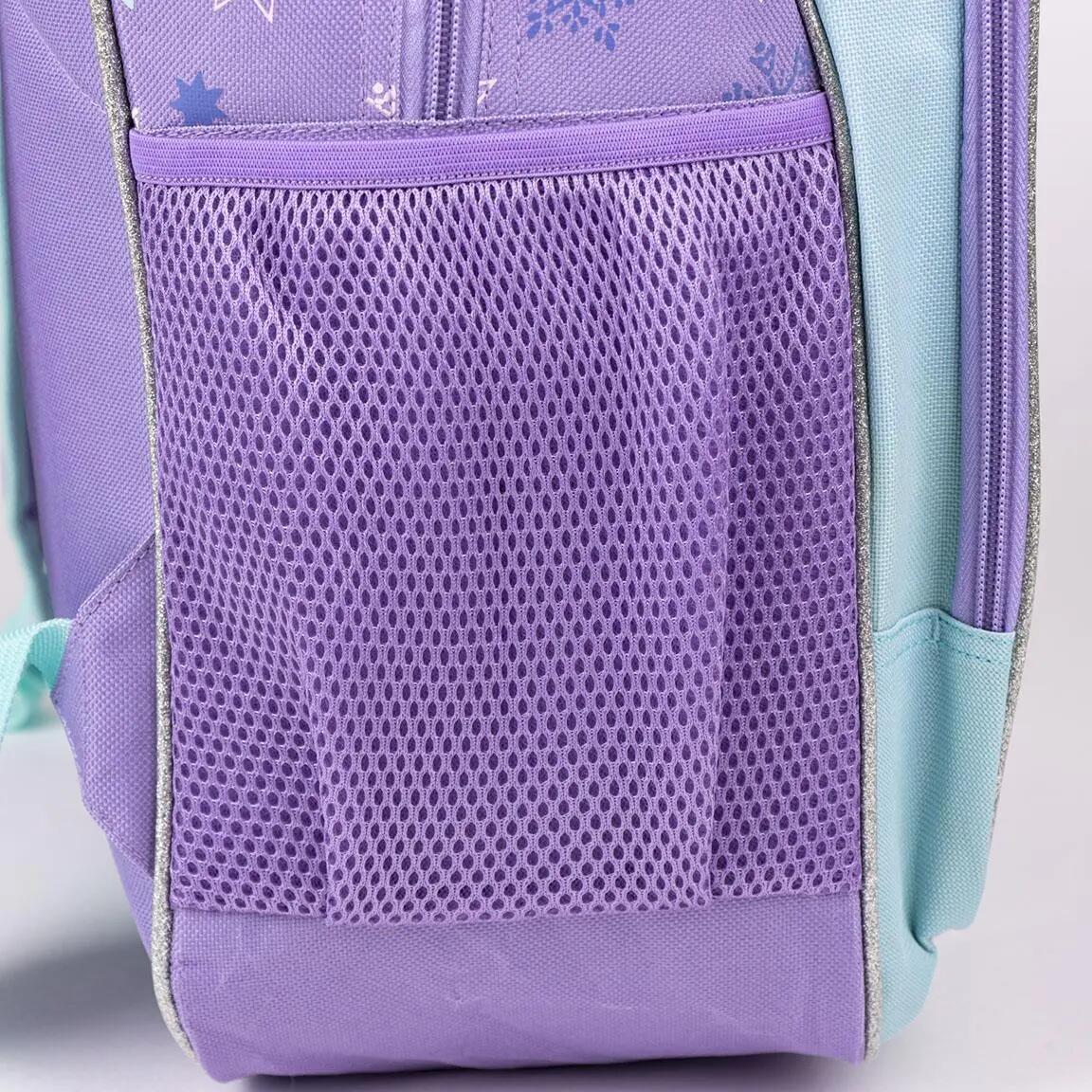 Mochila escolar infantil Frozen com costas acolchoadas e porta-garrafa, lilás 6/7