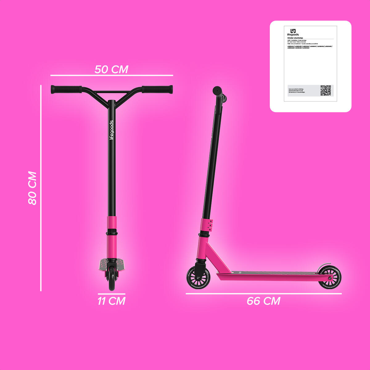 Stuntstep Fly X - 100mm - 100kg - zwart/roze 3/3