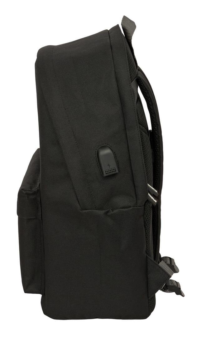 Mochila Spagnolo para laptop de 15,6" com USB e bolso, preta. 3/6