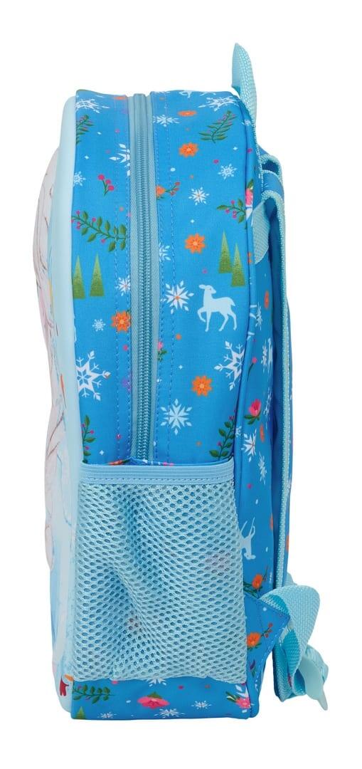 Mochila escolar infantil Frozen 3D com porta-garrafa e alças acolchoadas - Azul 3/3