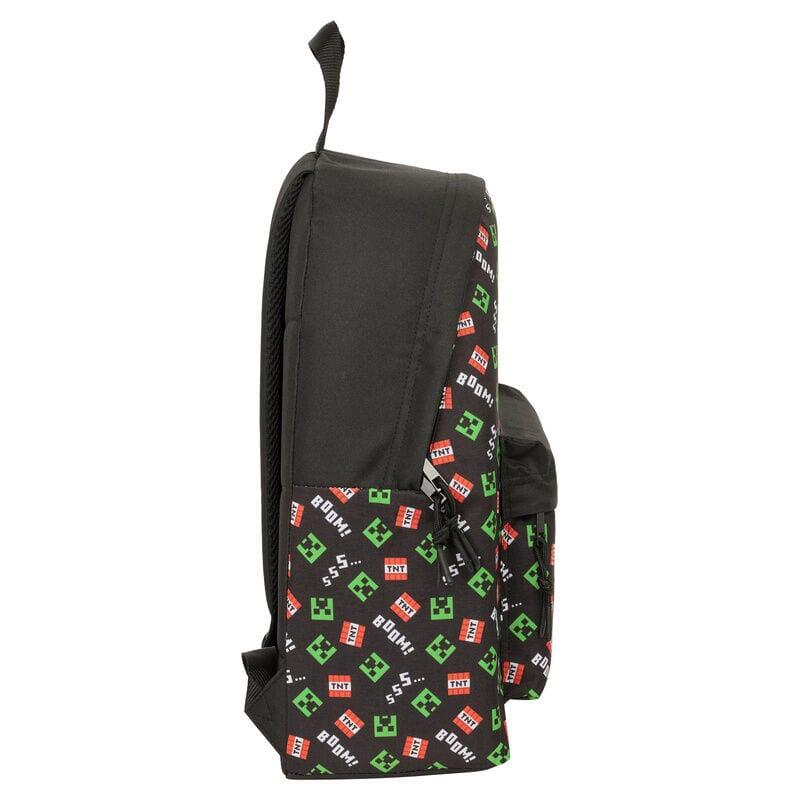 Mochila infantil Minecraft com bolso frontal e costas acolchoadas - Preta 3/3