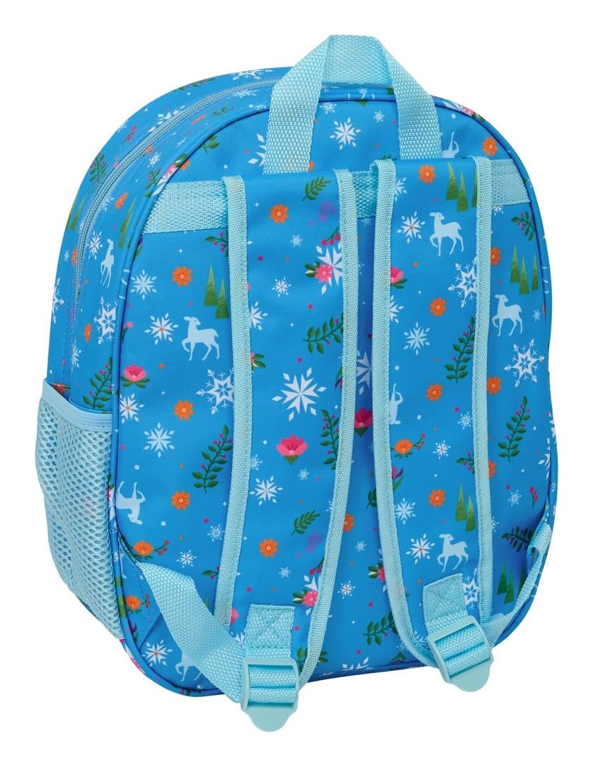 Mochila escolar infantil Frozen 3D com porta-garrafa e alças acolchoadas - Azul 2/3