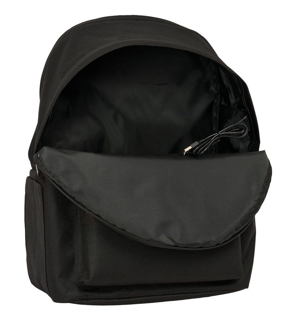 Mochila Spagnolo para laptop de 15,6" com USB e bolso, preta. 5/6