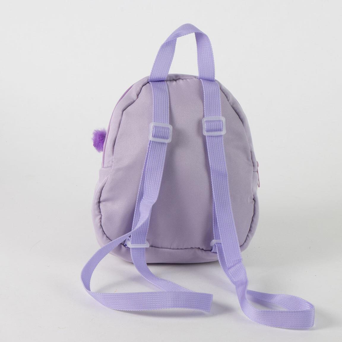 Zaino per bambini Kuromi in poliestere con dettagli in peluche viola 2/5