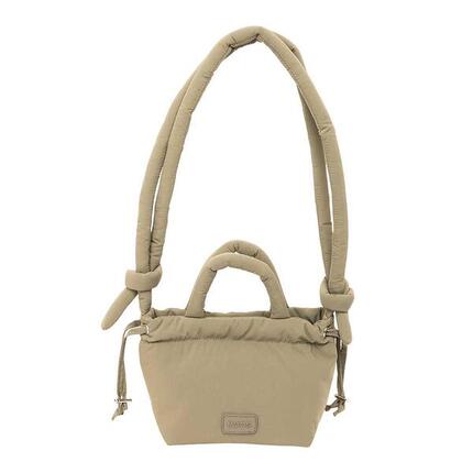 Sac à dos matelassé Moos pour adulte, forme capsule, fermeture magnétique, beige