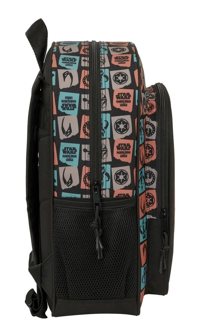 Mochila escolar infantil Mandalorian & Grogu adaptável a carros pretos 3/3