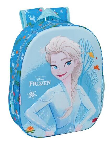 Mochila Guardería Infantil Frozen Adaptable a Carro con Cremallera Azul Claro