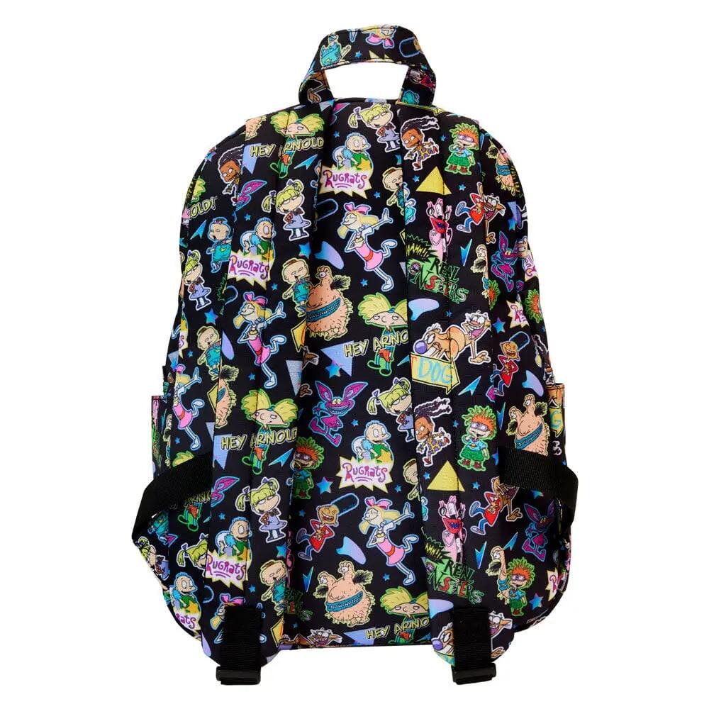 Zaino Nickelodeon per adulti in nylon con tasca frontale, nero, 43 cm 3/4