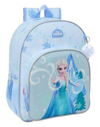 Mochila Guardería Infantil Frozen Adaptable a Carro con Cremallera Azul Claro