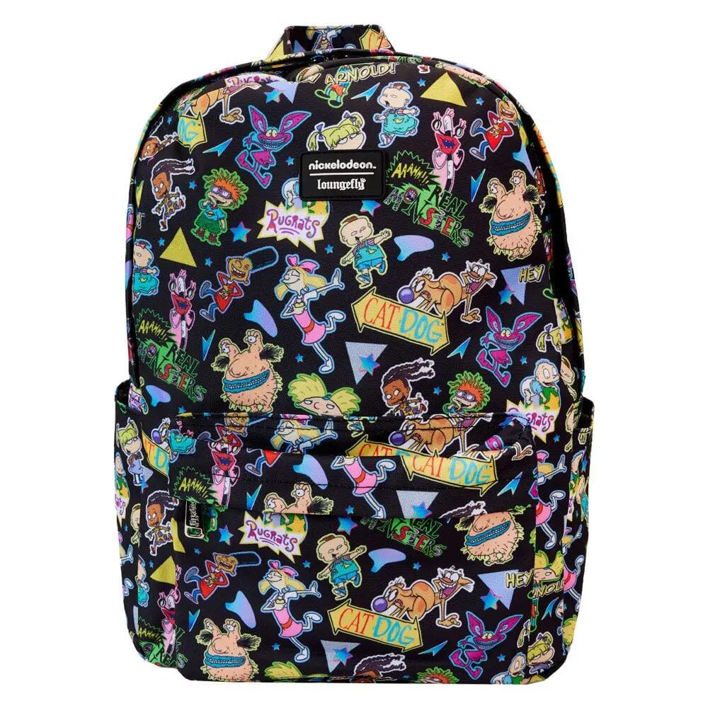 Zaino Nickelodeon per adulti in nylon con tasca frontale, nero, 43 cm 2/4