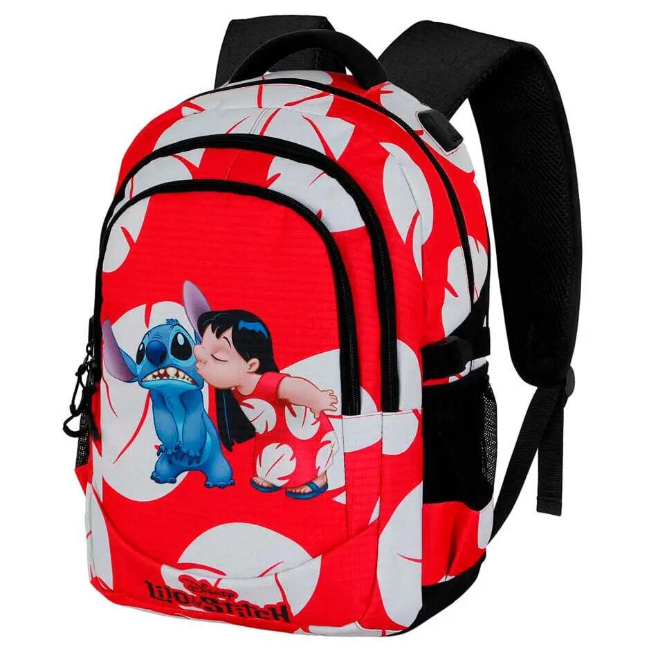 Zaino per bambini Lilo & Stitch, 44 cm, con 3 scomparti, rosso e bianco. 2/4