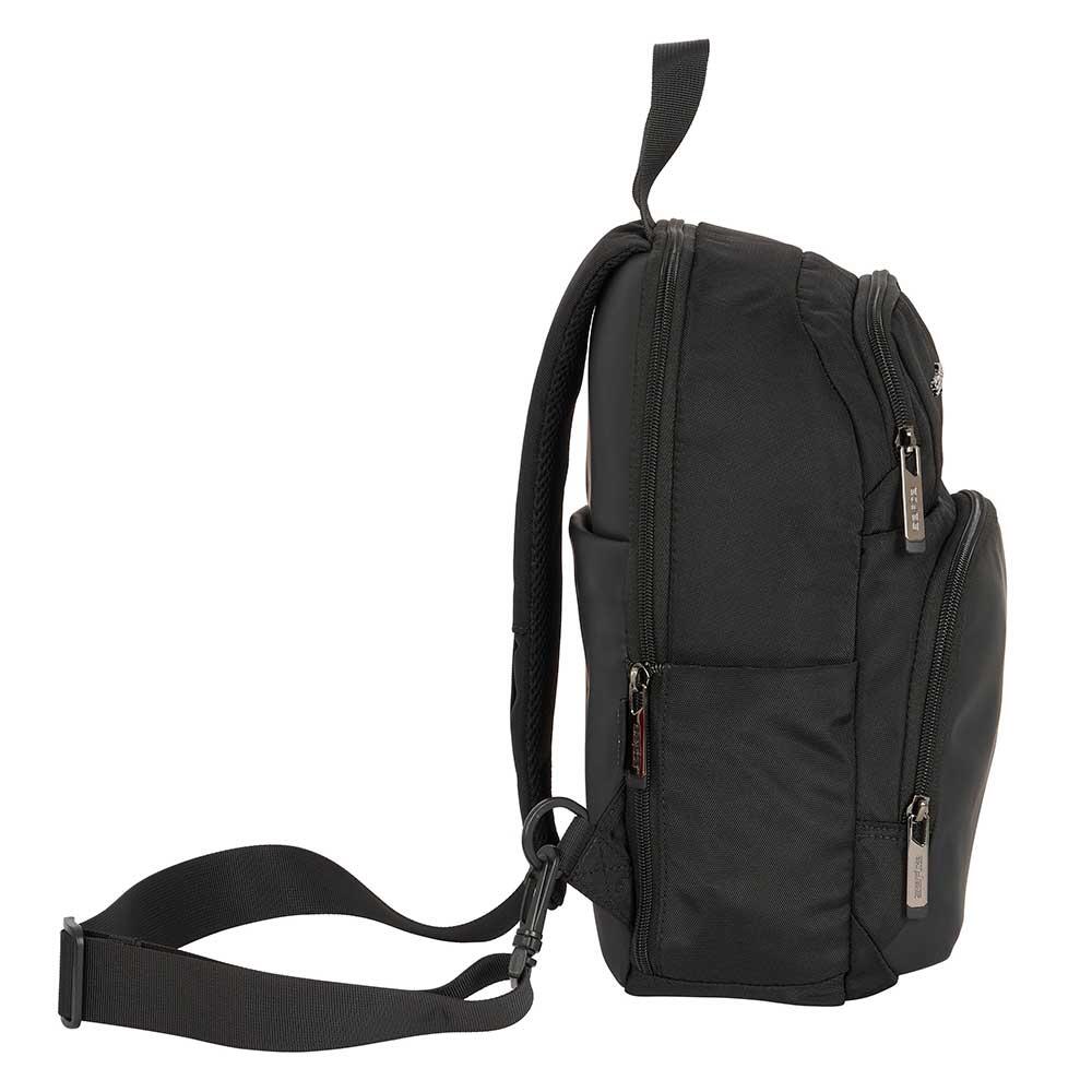 Mini mochila para adultos, estilo executivo, com porta USB e compartimento para 3/4